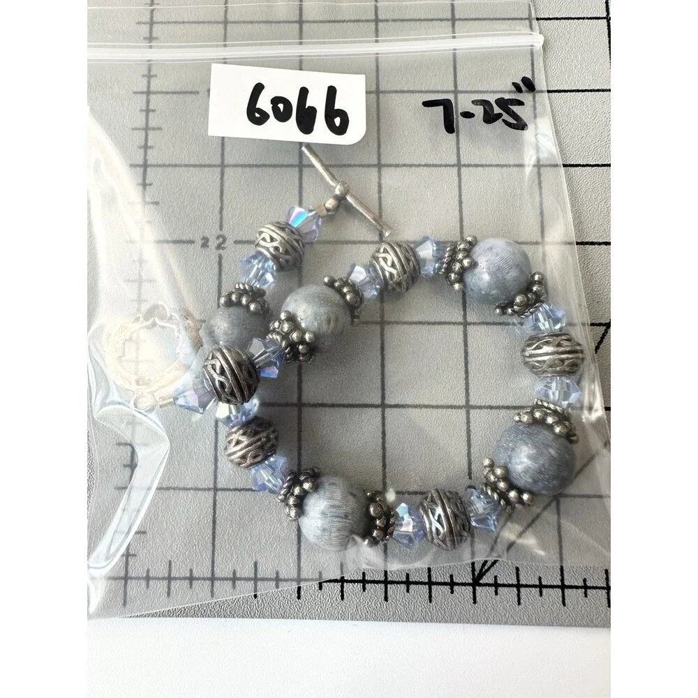 925 Sterling Silver Coral Bead Bracelet Claddagh Toggle